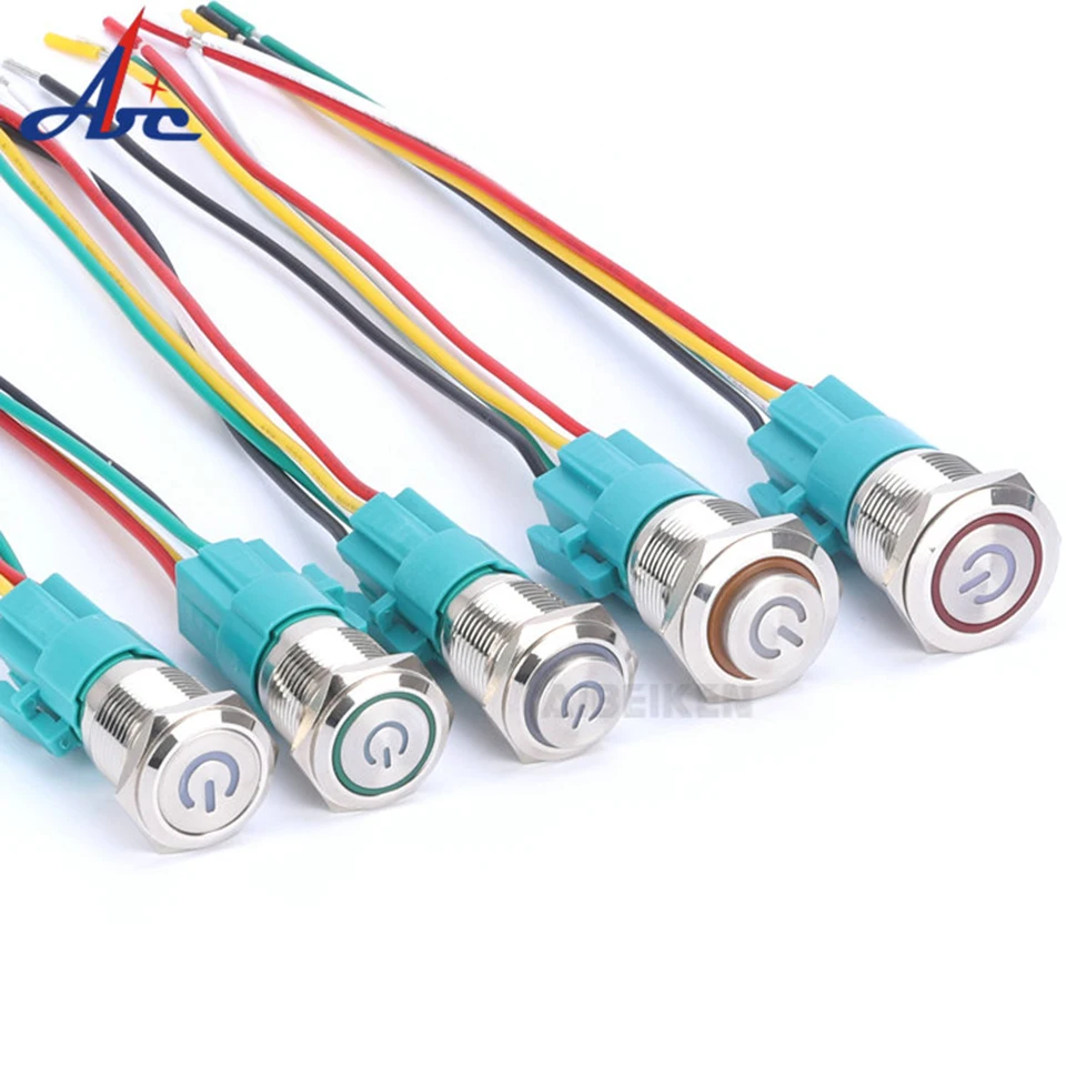 Водонепроницаемая Кнопка 19 мм латунный дверной Звонок переключатель пучок