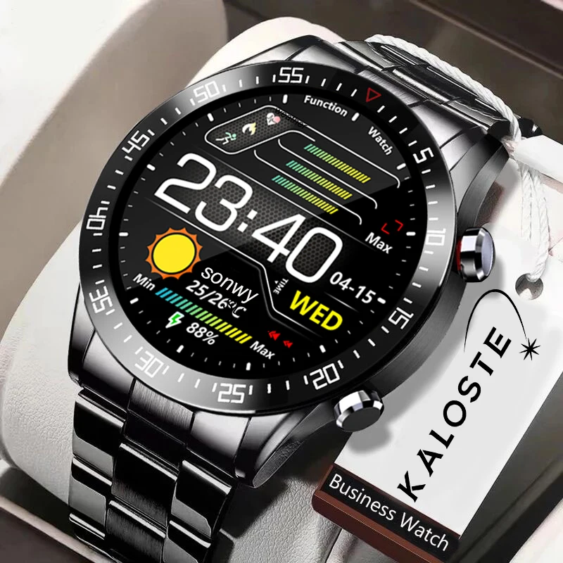 

2021 New Steel Band Smart Watch Men Sport Activity Fitness Heart Rate Monitoring Waterproof Music Smartwatch For Android IOS