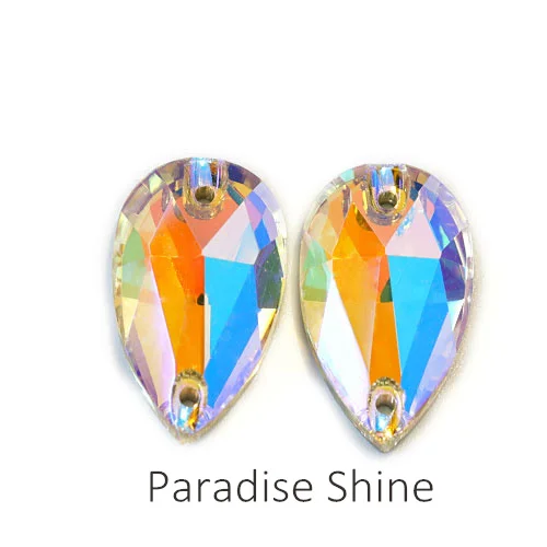 Paradise Shine 11x18 мм Красочные 24 цвета лучшее качество пришить стразы каплевидной формы бутик стекло Flatback пришить декоративные камни для одежды F0051 - Цвет: Paradise Shine