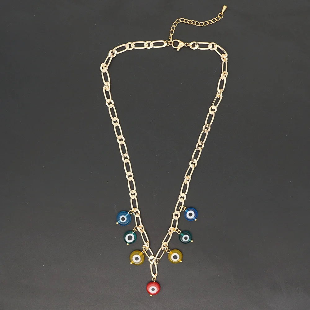 

Go2Boho Evil Eye Necklace Women Collier Trend Jewelry Female 2020 Bohemian Colorful Gold Plated Chain Choker Pendant Necklaces