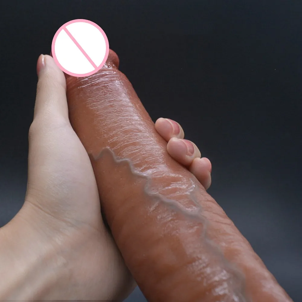 Реалистичный фаллоимитатор 10 дюймов мягкий силиконовый супер большой пенис с