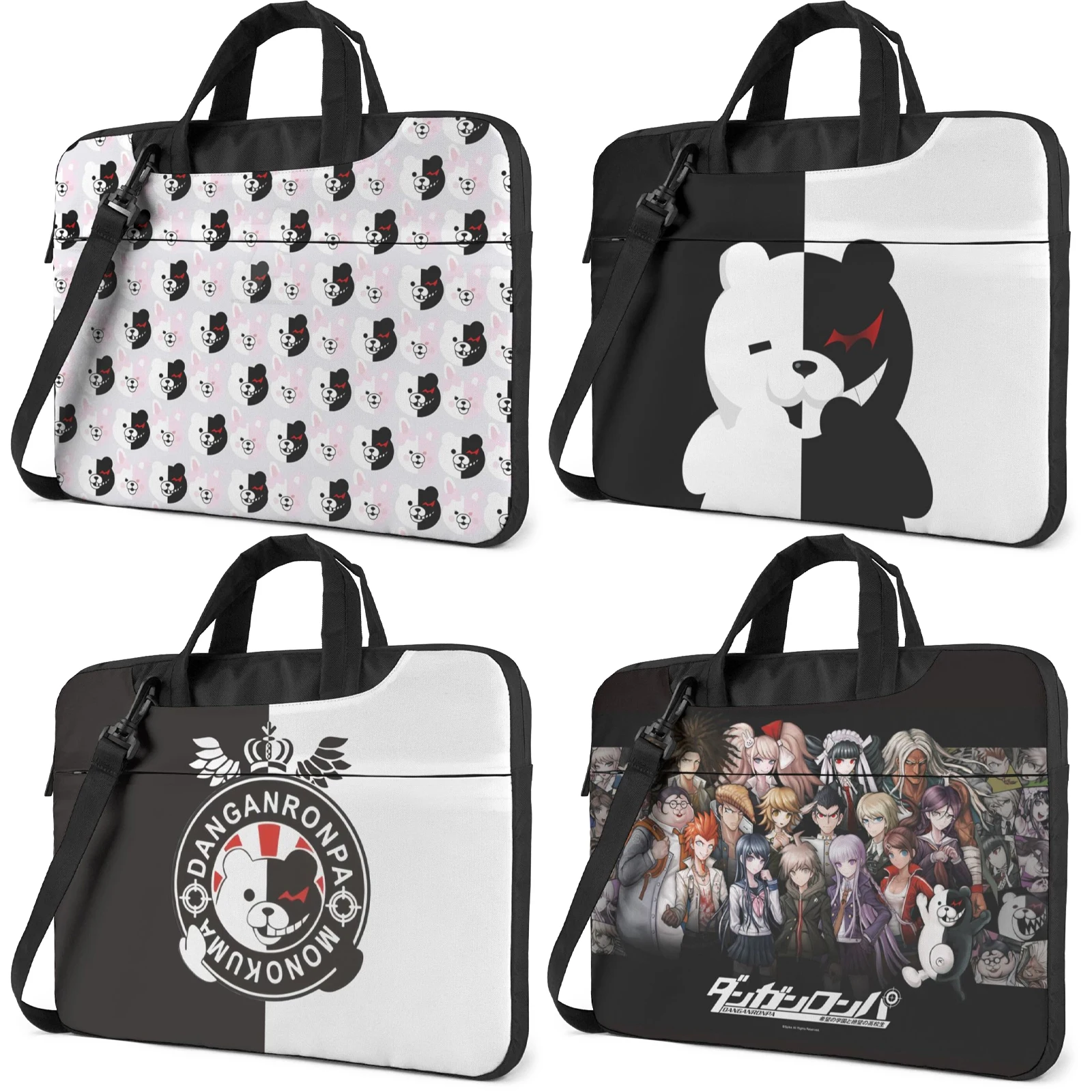 

Наплечная Сумка для ноутбука с аниме Danganronpa Monokuma, чехол для ноутбука с ремешком, Защитная сумка для ноутбука для бизнеса, повседневной школы