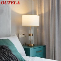 outela table lamp contemporary led crystal gold desk lighting decorative for home bedroom