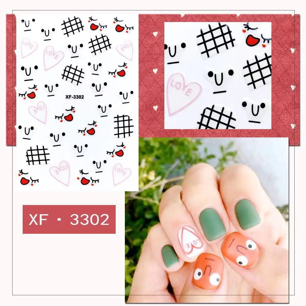 5 шт Differemt 3d Nail Art Стикеры ногтей Наклейка головные уборы маленькие размеры и