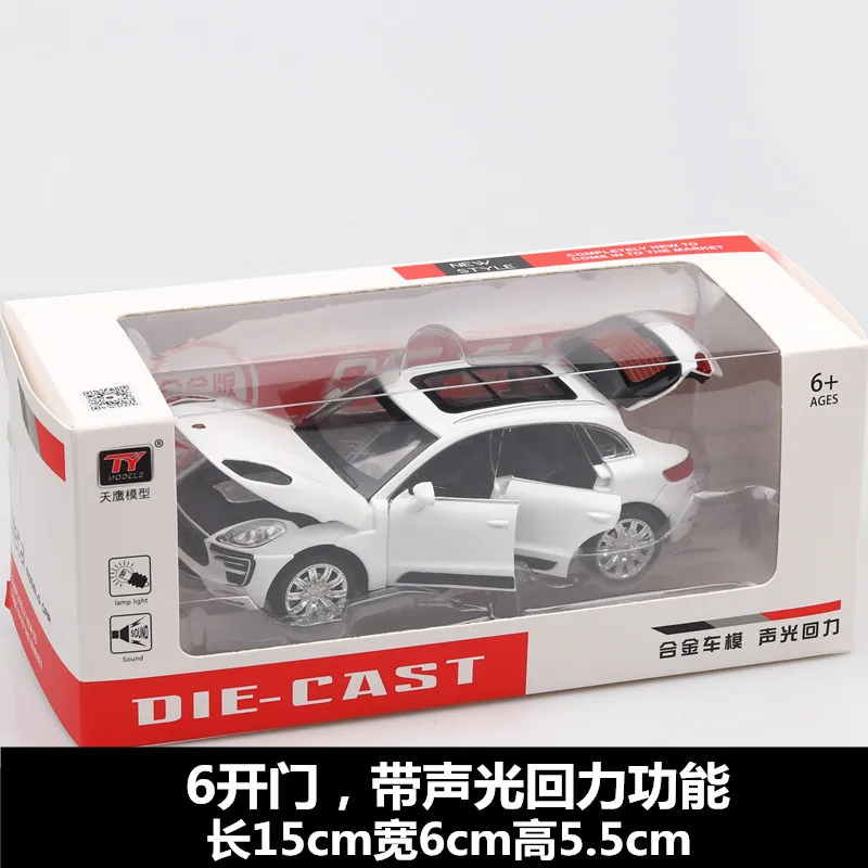 

1:32 Scale Car Model Diecast Metal Wheels Toy Vehicle Alloy Model Simulation Sound Light Door Pull Back Car Toy For Boys Gift