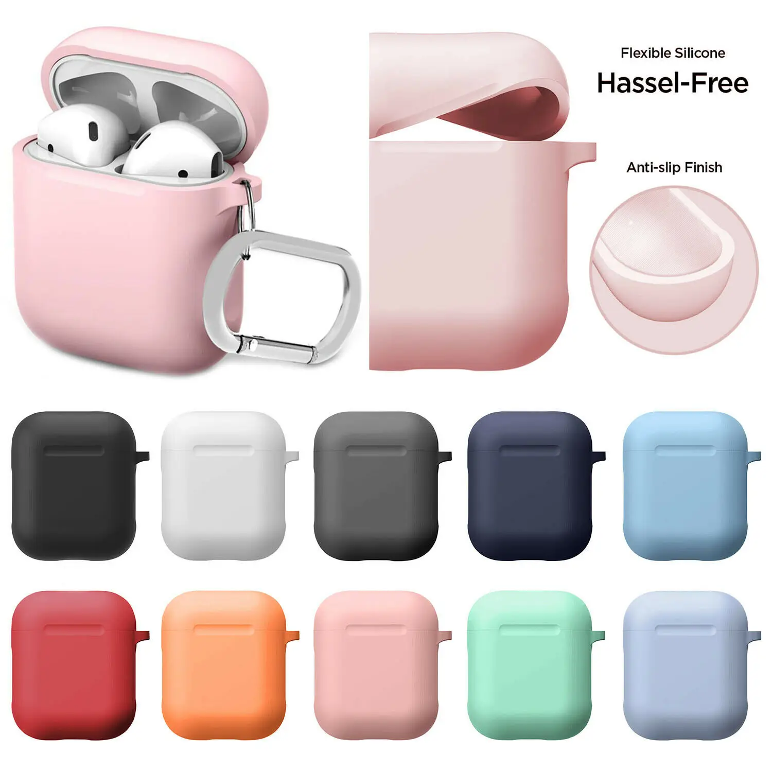 Чехол для Apple Airpods чехол силиконовый 2 1 Аксессуары наушников Air Pods Коробка