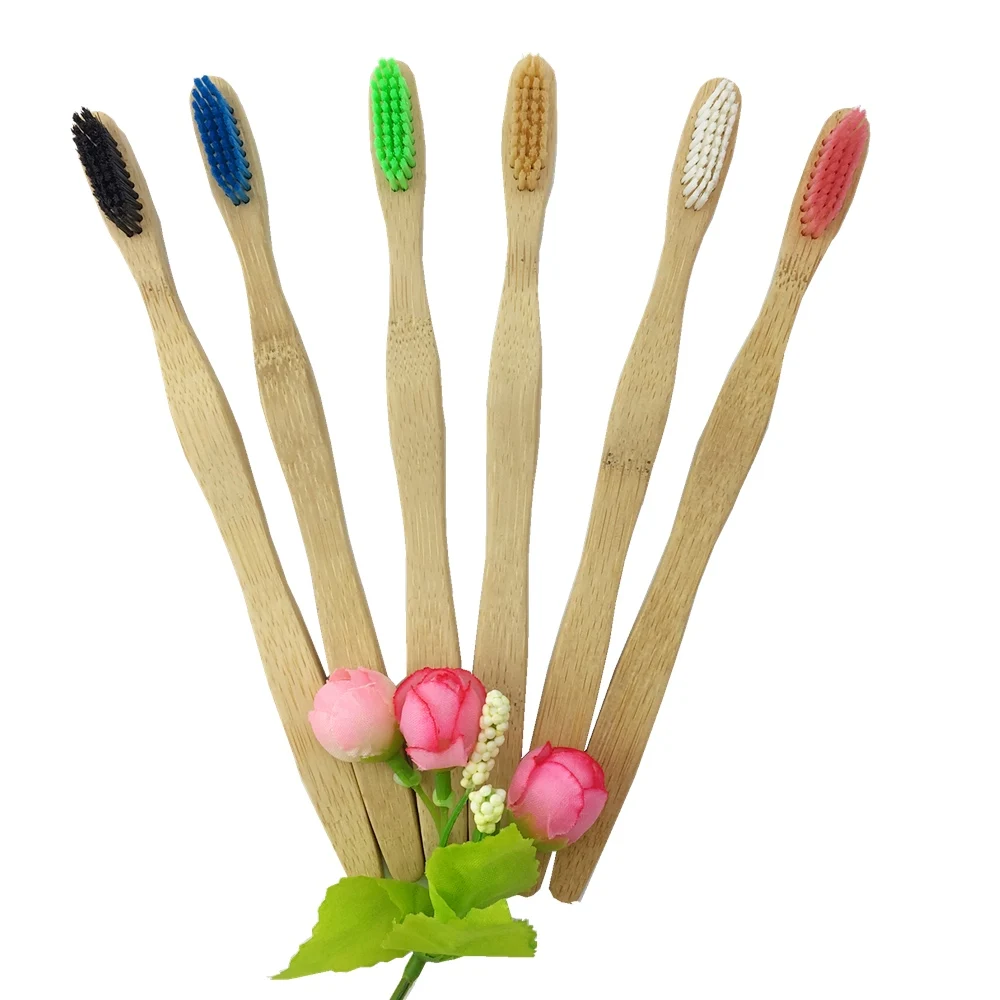 1136 100% натуральная биоразлагаемая зубная щетка из бамбука с древесным углем 1