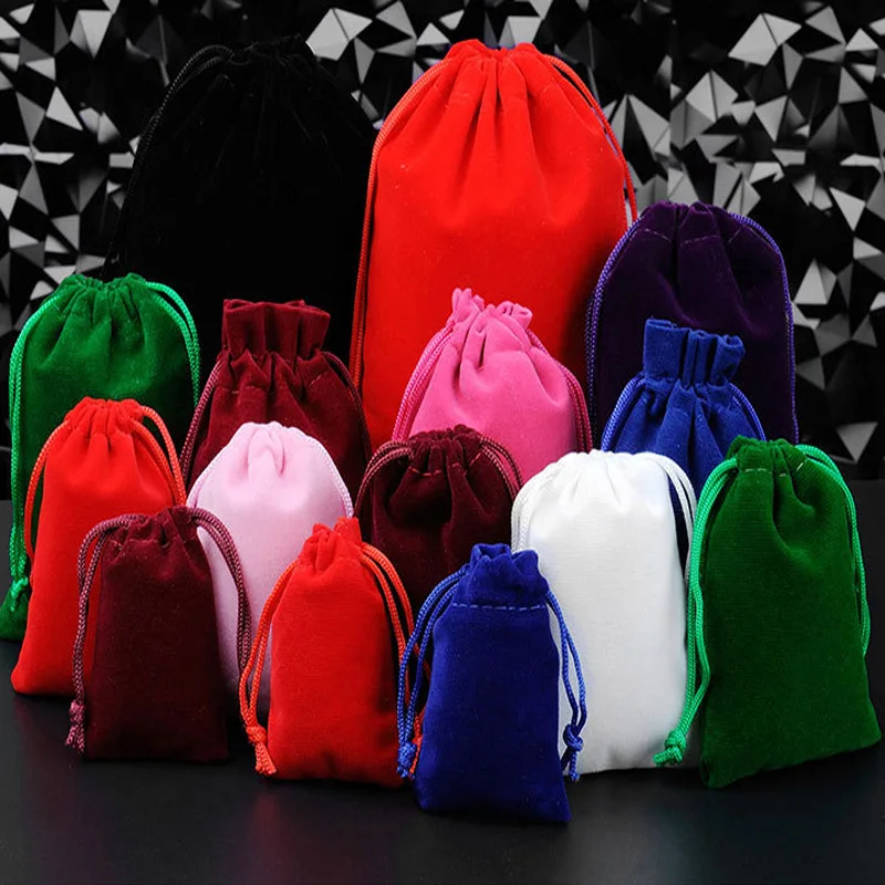 50pcs/Lot Jewelry Packing Velvet Bags Gift Display Storage Wedding Festival Ananniversary Drawstring Pouches | Украшения и