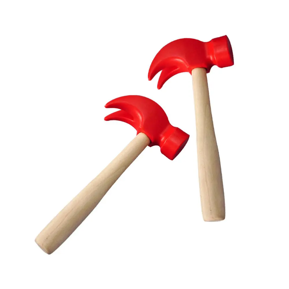 

2Pcs Creative Wooden Hammer Simulation Wood Hammer Children Hammer