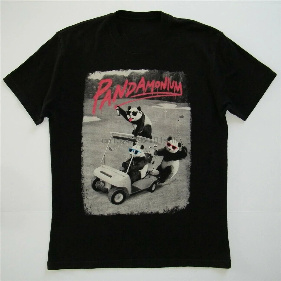 Riot society Мужская футболка с коротким рукавом черная Pandamonium Golf Skater Tee большая