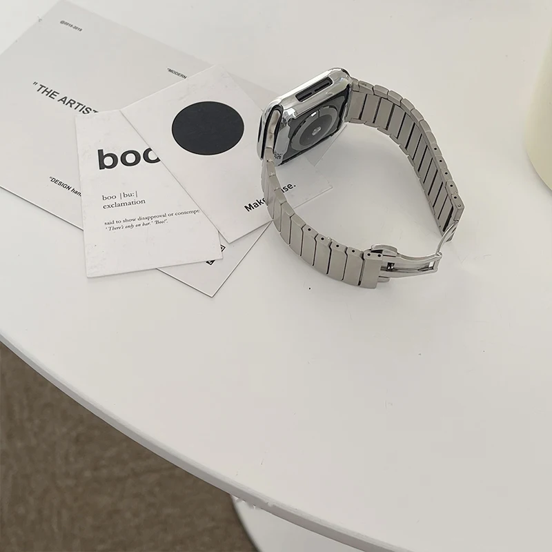 

Strap for Apple Watch 6 Band Iwatch Band 42mm 38mm Stainless Steel Watchband Metal Bracelet 38/44 Mm 44mm 40mm for Series 6 4 3