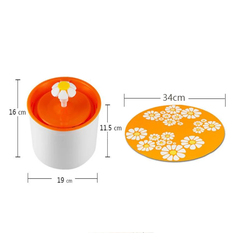 Автоматический фонтан для домашних животных Электрический светодиодный