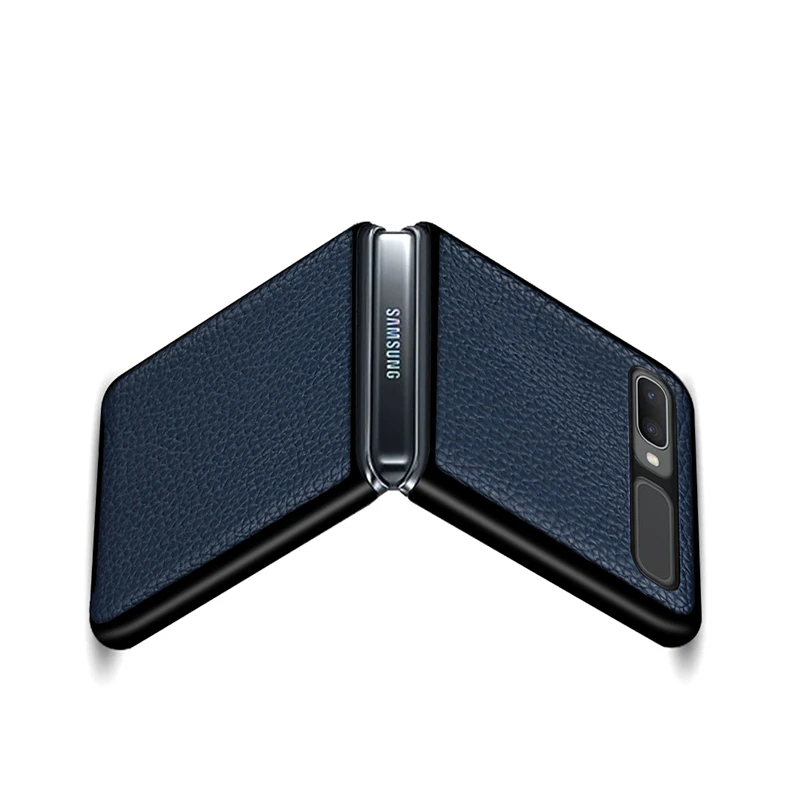luxury first layer cowhide genuine leather case for samsung galaxy z flip 5g full protection case shockproof foldable cover free global shipping