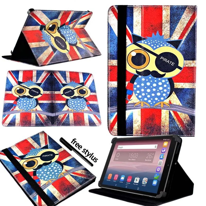 Owl Pirate KK&LL для Alcatel OneTouch Pixi 3 10 дюймов-кожаный чехол-подставка для планшета+ Бесплатный стилус - Цвет: Owl Pirate