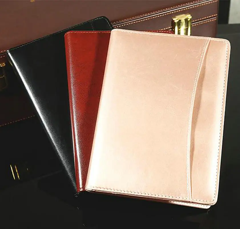 PU Leather Padfolio A5 Notepad Holder Portable A5 Document Organizer Business Portfolio