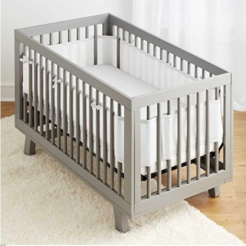 

2Pcs/Set Baby Mesh Crib Bumper Breathable Summer Infant Bedding Bumpers Newborn Cot Sets Bed Around Protector
