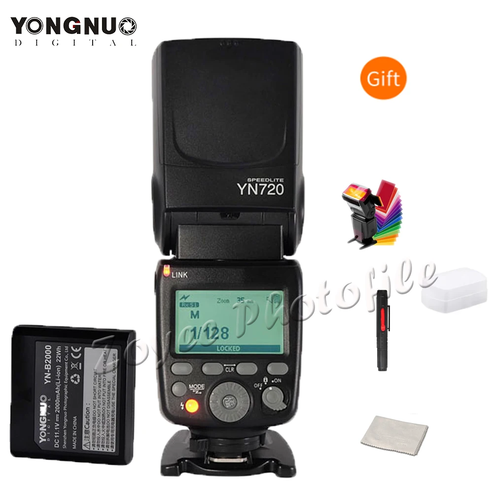 

YONGNUO YN720 Flash Speedlite Wireless Flash Master Slave Speedlite GN60 LCD Display LITHIUM Battery for Canon Nikon DSLR Camera
