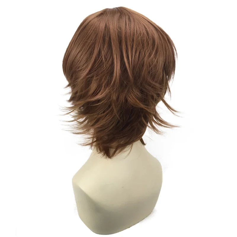 Мужской короткий парик для косплея костюма синтетические волосы черные белые