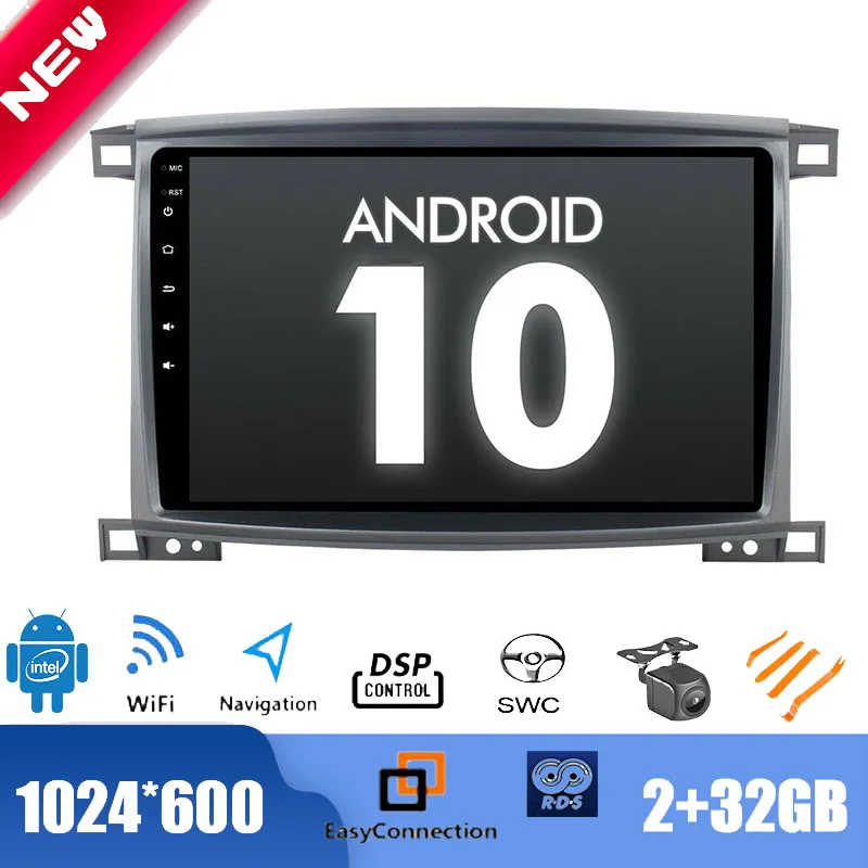 10 1 &quotAndroid 0 радио для Toyota Land CRUISER 100 LC 05 08 Автомобильный мультимедийный плеер GPS