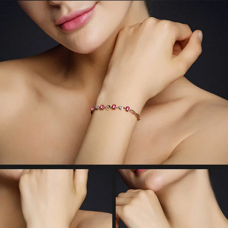 Bague Ringen, роскошный браслет с драгоценным камнем для женщин, серебро 925, ювелирное изделие, голубь, красный рубин, розовое золото, вечерние, для банкета