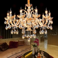 new free shipping big lustres chandelier 100 k9 crystal luxury large home decoration ambergoldcognic chandelier crystal