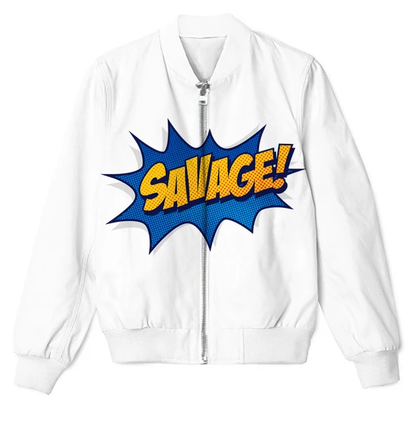 

REAL American US SIZE Custom I'm a Savage 3D Sublimation print Zipper Up Jacket plus size 4XL 5XL 6XL