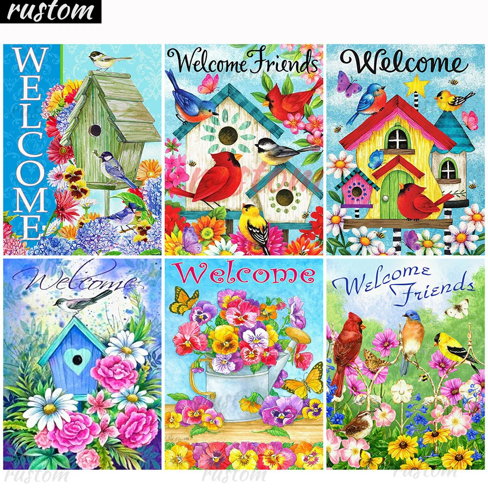 

5D DIY Diamond Painting Full Drill Diamond Embroidery Flower Text Landscape Rhinestones Mosaic Cross Stitch Handicraft Rustom