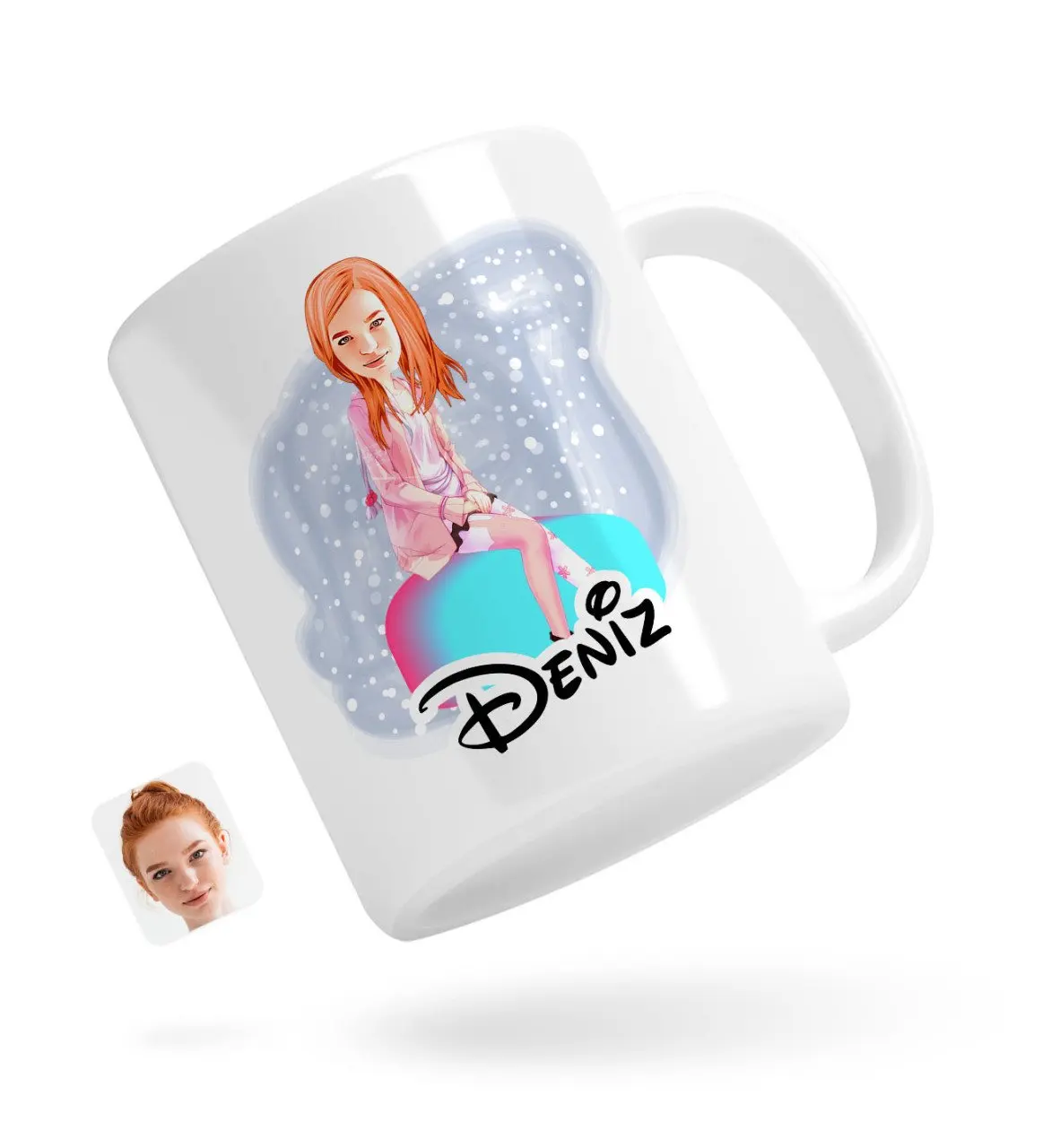 

Персонализированные Для женщин с карикатурой белая кружка Bardak-32