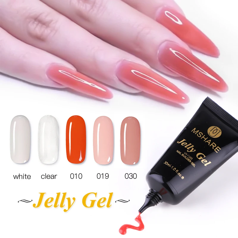 MSHARE гель желе твердый Желейный для наращивания ногтей средство со светодиодной
