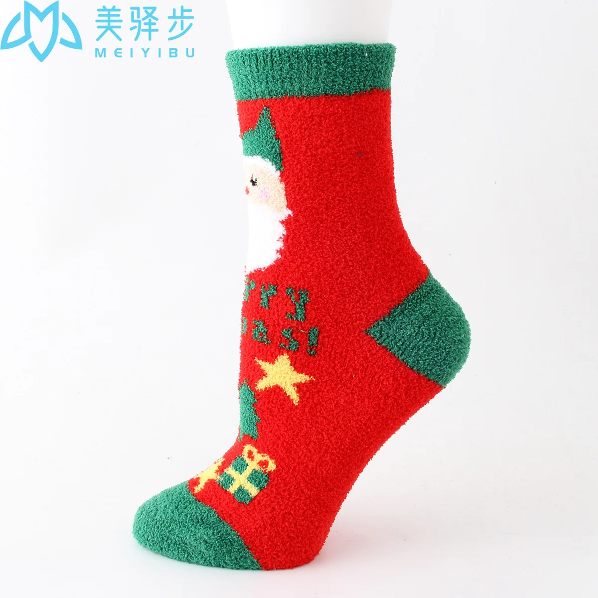 12 Paisr Per Set Winter Nwarm Coral Fleece Holiday Christmas Ladies Socks Thickened Indoor Cartoon Elk Socks for Christmas