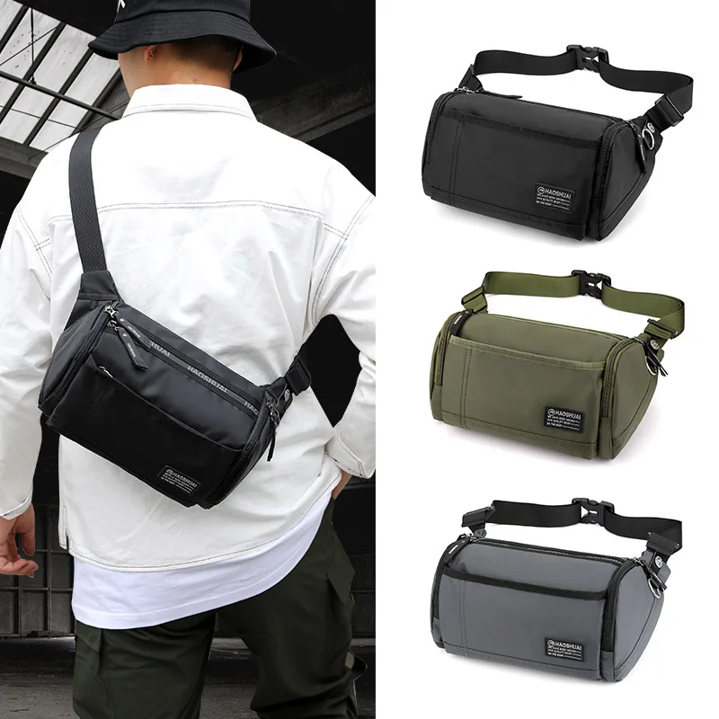 

New multifunctional trendy waist bag change mobile phone storage bag fashion travel waterproof one-shoulder messenger waist bag