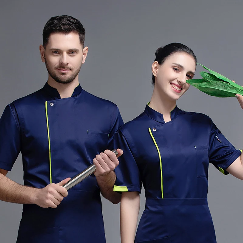 Куртка шеф-повара для мужчин и женщин пальто кухни куртка с коротким рукавом