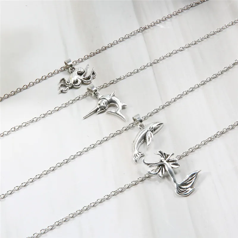 Женское Ожерелье с кулоном в стиле бохо многослойное ожерелье чокер Акула