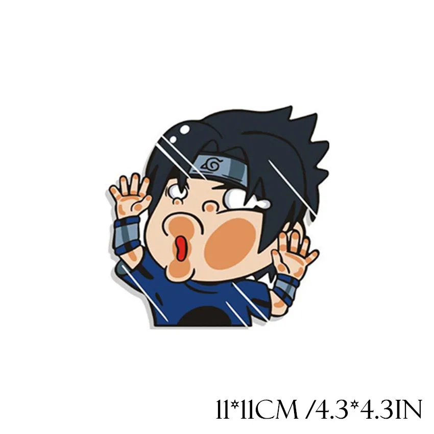 S474 Sasuke Наруто коллид стеклянные наклейки забавный аниме 3d Виниловые Наклейки На Автомобиль Стайлинг заднего стекла боковые двери окна декоративные аксессуары - Цвет: S474 Sasuke