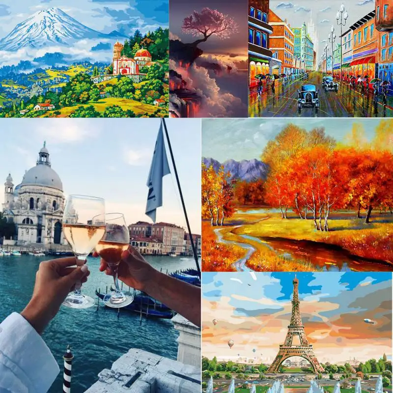 Набор для рисования по номерам на холсте без рамки 40 х50 см | Дом и сад