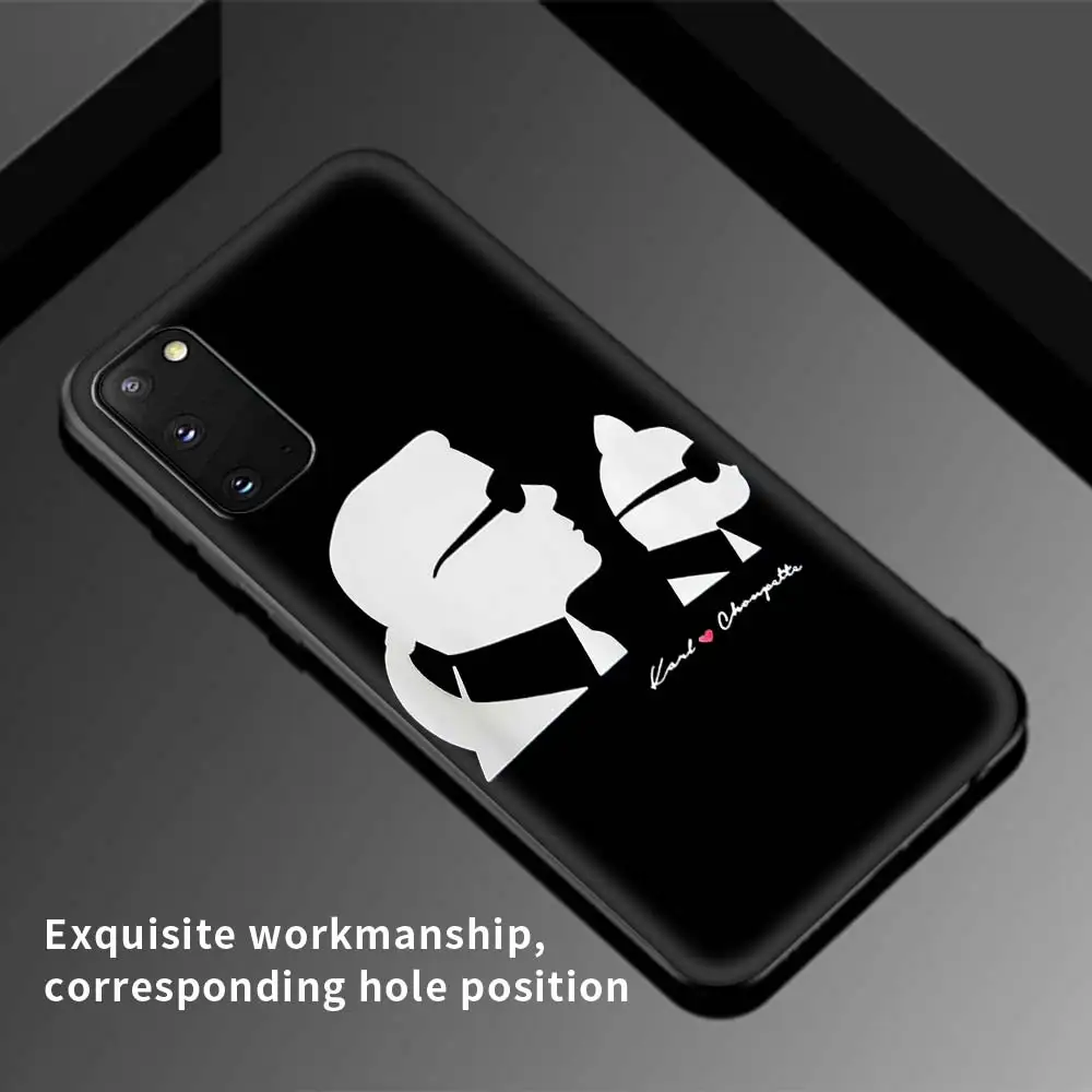 

Lagerfeld Brand Designer KARLs Case For Samsung Galaxy S10 S20 S21 S9 Plus Note 20 Ultra 9 10 Lite Cubre Black Tpu Mobile Coque