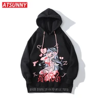atsunny hip hop knitted men hoodie japanese style anime girl oversize hoodies autumn and winter clothes pullover top hoody