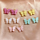 Золото Цвет сплава смешать Цвет с подвесками в виде милых акриловых цветов смолы очаровательные браслеты бабочки из 10 шт. 13*13 мм Цвет Фул Подвески в виде насекомых для DIY серьги аксессуары