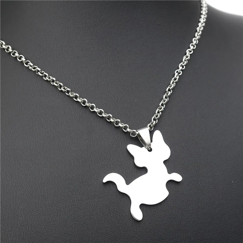 Ожерелье из нержавеющей стали с подвеской в виде кошки 12 шт./лот | Украшения и