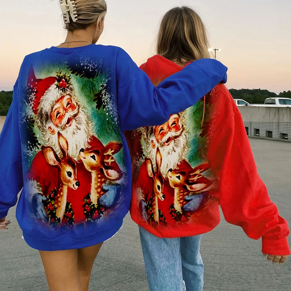 

Женская толстовка с капюшоном и круглым вырезом, с длинным рукавом