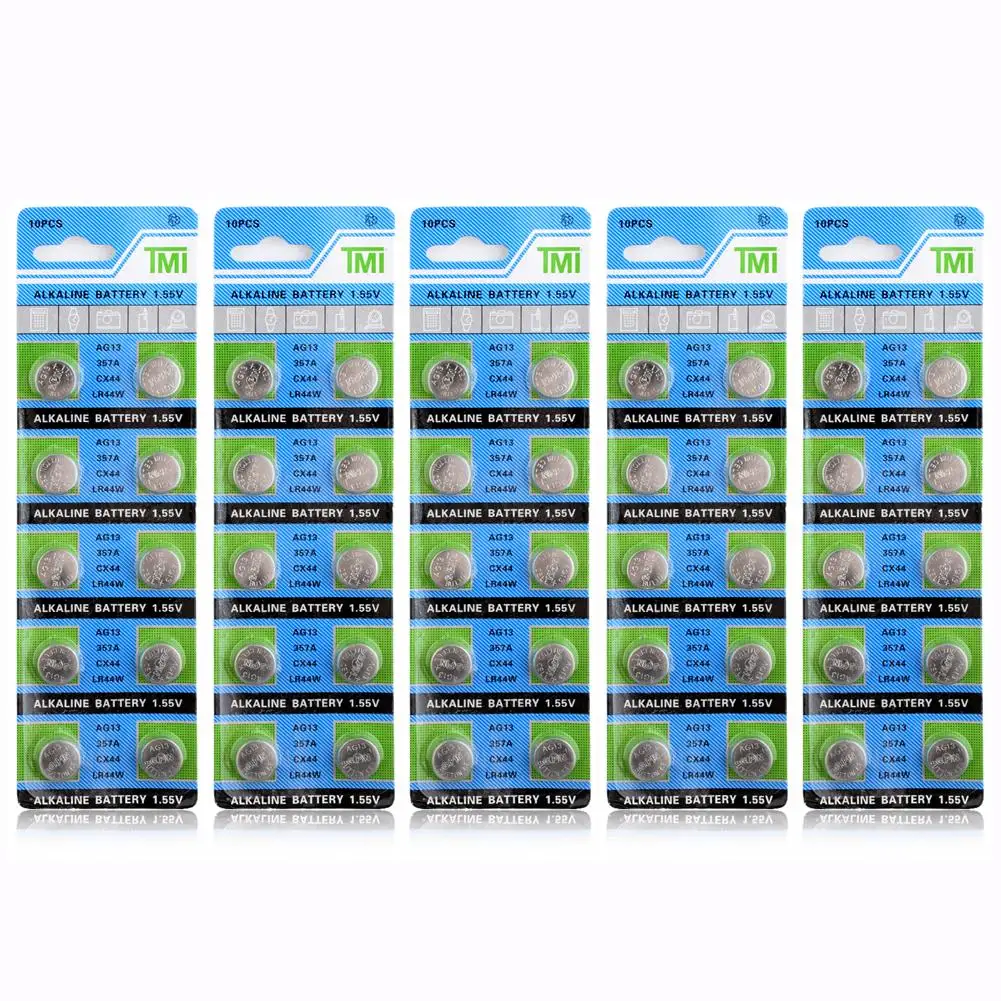 50 шт. щелочные батарейки AG13 LR44 G13 AG 13 LR1154 SR44 A76 357A 303 357|Цифровые аккумуляторы| |