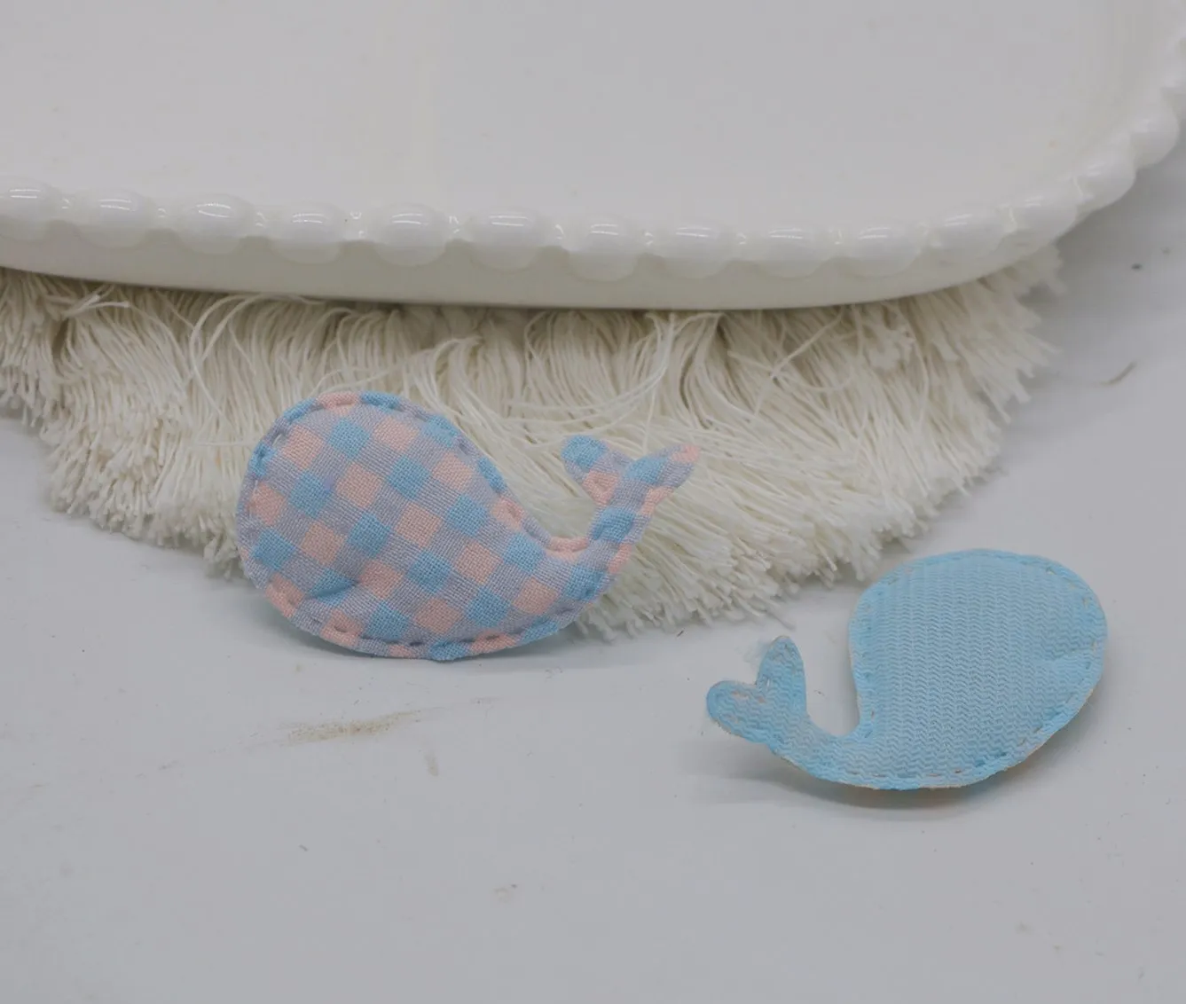 

30PCS Classic Plaid Fish Applique Cloth Padded Patches For Craft/Clothes/Hat/Hairpin/Wedding DIY Decoration Accessories Fashion