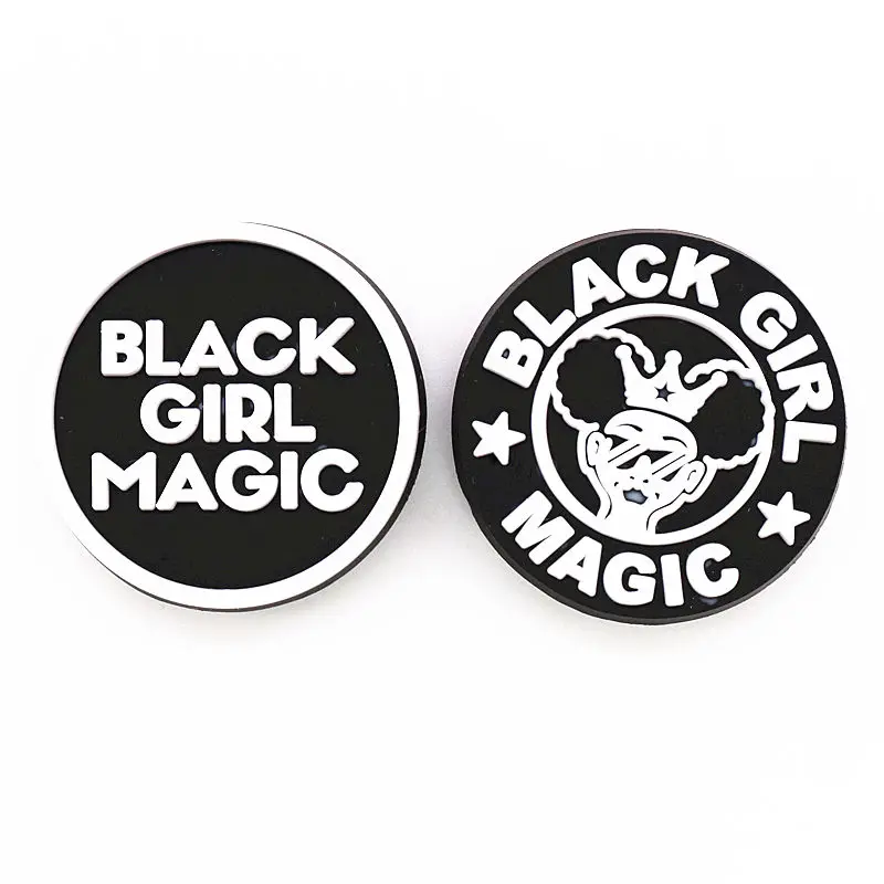 23 Kinds Black Human Rights Shoe Charms Accessories Black Girl Magic PVC Shoe Decoration for Croc jibz Kids Party X-mas Gifts