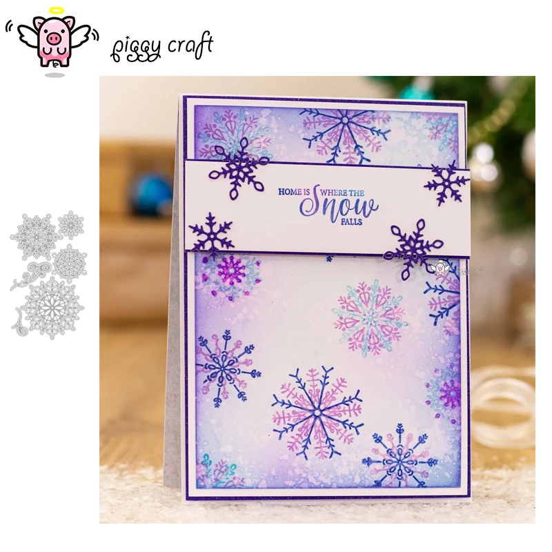

Piggy Craft metal cutting dies cut die mold Snowflake decoration Scrapbook paper craft knife mould blade punch stencils dies