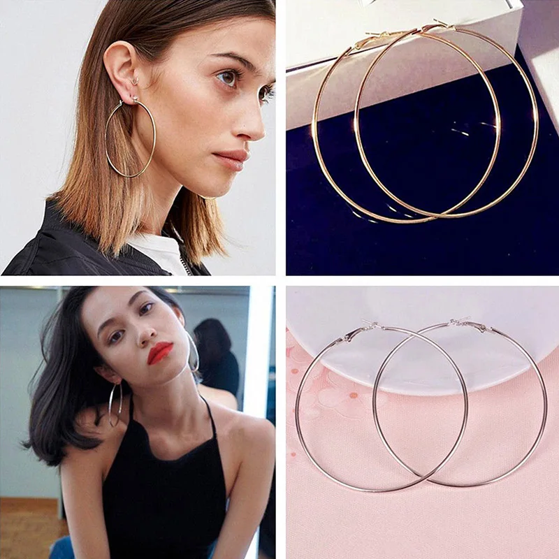 

Big Hoop Earring for Women Jewelry Mother Gold Color Fashion Jewelry Accessory