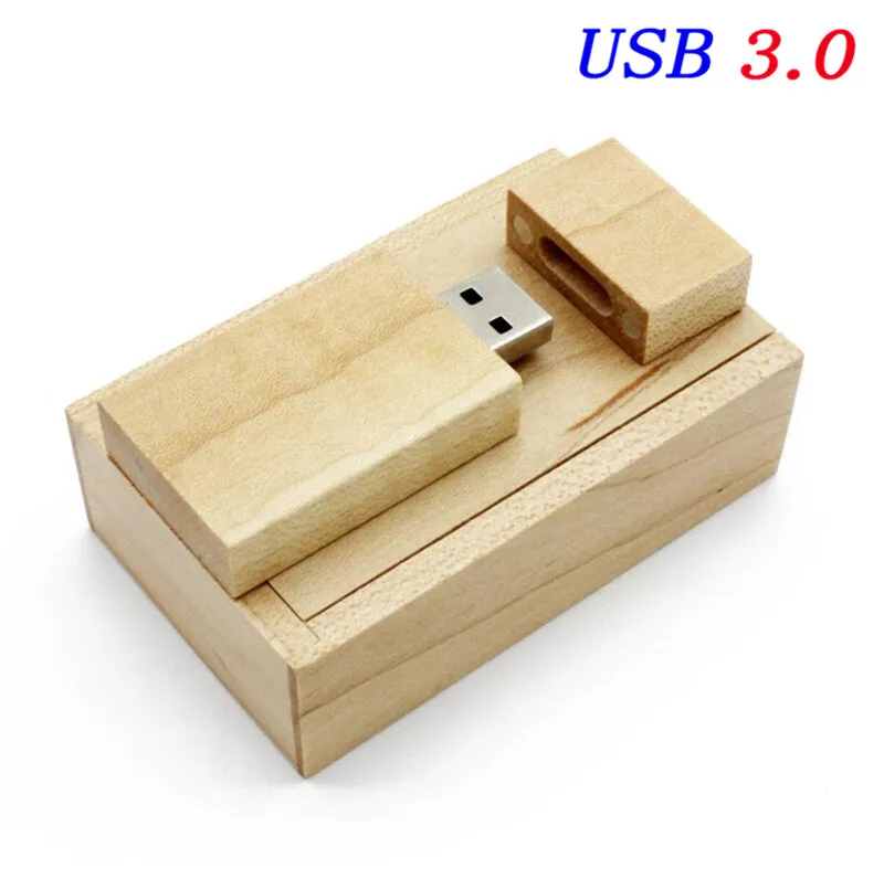 JASTER USB 3,0 более 10 шт бесплатный логотип usb+ деревянная коробка usb флэш-накопитель 4 ГБ 8 ГБ 16 ГБ 32 ГБ 64 ГБ Свадьба сфотографировать в честь подарка - Цвет: Maple wood