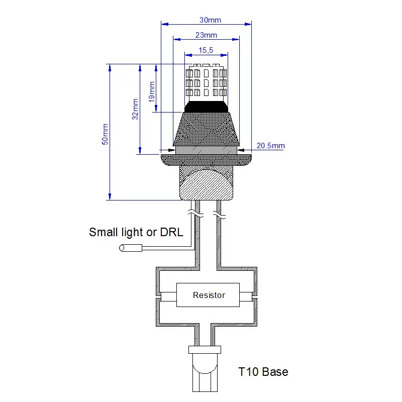 2 шт. Двухцветные светодиодные лампы для указателей поворота T10 W5W T15 |