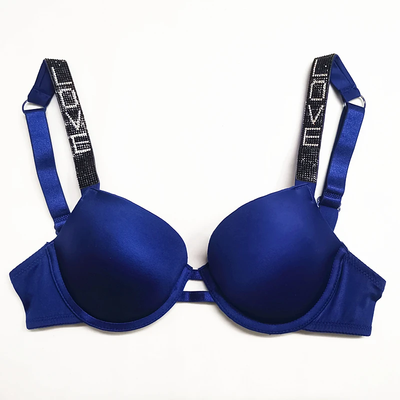 

Women's tube top solid color diamond letters Top Women's Intimates sexy shiny Female underwear gathers U seamless Maiden bra