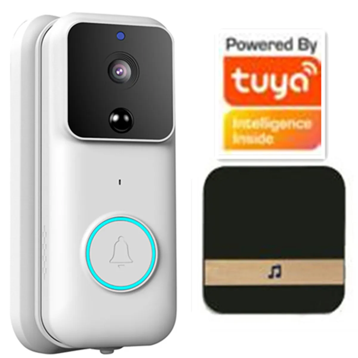 Беспроводной дверной звонок 2MP 1080P с Wi-Fi, видеодомофон с поддержкой приложения Tuya, визуальный домофон с дистанционным управлением