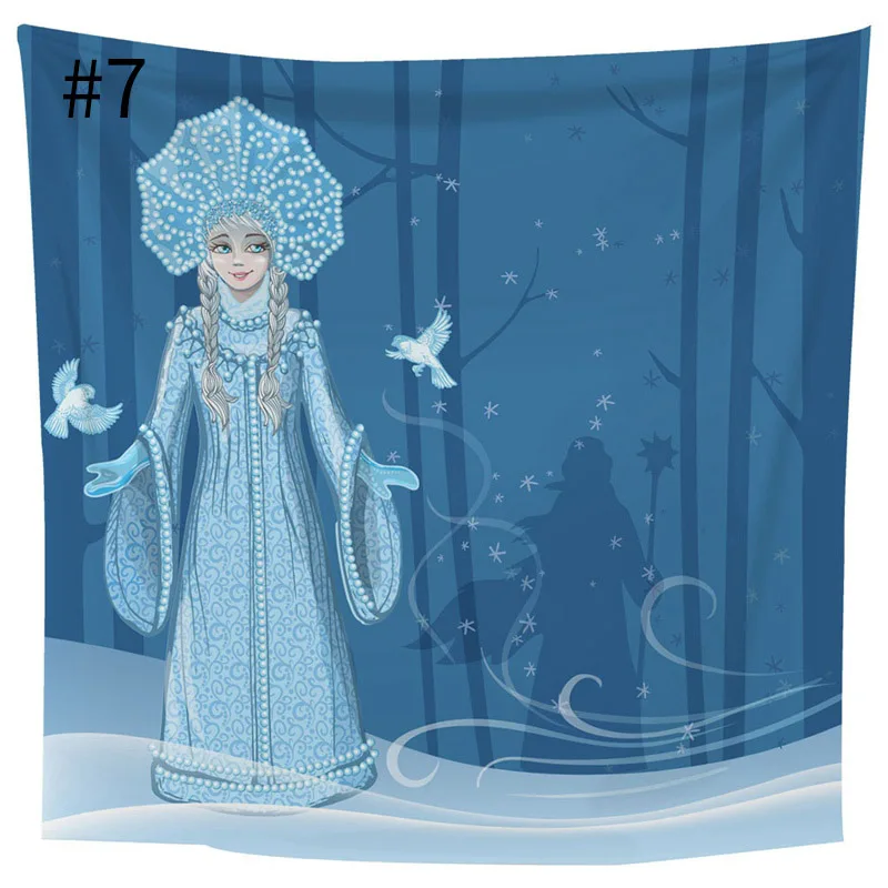 Santa Claus Tapestry Beautiful Snow Maiden Wall Hanging Tapestry High Quality 3D Coverlet Waterproof Tapestry Christmas Decor
